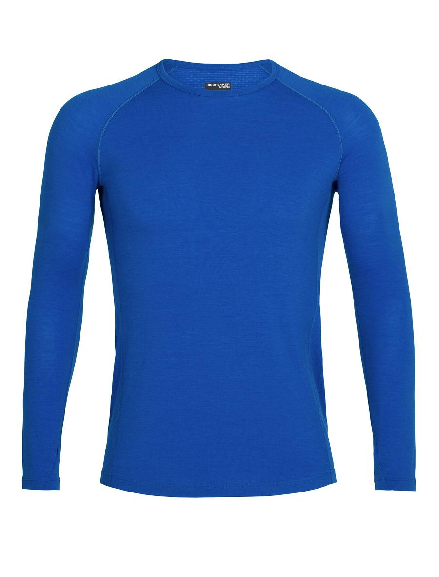 Base Layers Icebreaker BodyfitZone™ Merino 150 Zone Long Sleeve Crewe Thermal Top Męskie Niebieskie | PL 1585JPQJ